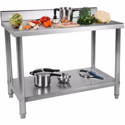 ⭐⭐⭐⭐⭐ Table de travail en inox - 120 x 60 cm - Avec dosseret de marques Royal Catering ✅ Modèle: RCAT-120/60-N ✅ Article: 100 ...