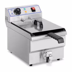 Friteuse électrique - ROYAL CATERING - RCEF 10E - 10L - 3.200W - Inox - Robinet de vidange