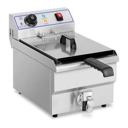 Friteuse électrique - ROYAL CATERING - RCEF 10E - 10L - 3.200W - Inox - Robinet de vidange