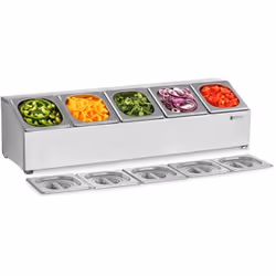 ⭐⭐⭐⭐⭐ Support à bacs GN - 5 bacs GN 1/6 avec couvercles de marques Royal Catering ✅ Modèle: RCPN 5 ✅ Article: 10011184 ⬇️ Car ...