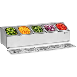 Royal Catering - Support Bac Gn Support Inox Bac Gn Présentoir à Ingrédients Couvercles 11 Pièces