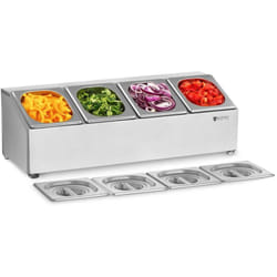 Royal Catering - Support Bac Gn Support Inox Bac Gn Présentoir à Ingrédients Couvercles 9 Pièces