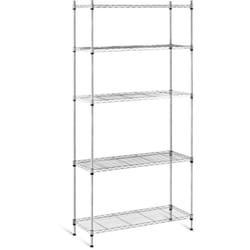 Royal Catering - tagère Métallique 3-5 Tablettes Stockage Rangement Rayonnage Rack Noir 150 Kg