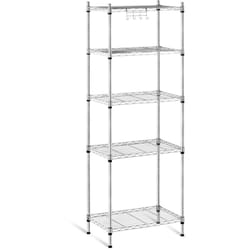 Royal Catering - tagère Métallique 3-5 Tablettes Stockage Rangement Rayonnage Rack Gris 150 Kg