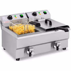 Description générale La friteuse électrique à deux cuves RCEF 10DB de Royal Catering est conçue pour une utilisation professi ...