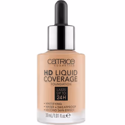 CATRICE HD Liquid Coverage, Flacon compte-gouttes, Liquide, Universel, Matifiant, Toutes couleurs de peau, Beige