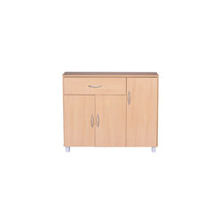 Buffet 3 portes 1 tiroir 90x30x75 cm décor chêne - ROMARIC