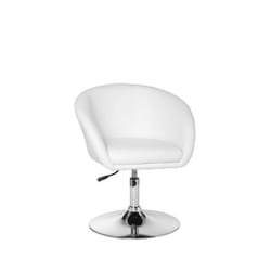 FineBuy Chaise de salle à manger Fauteuil club Tournant 72 - 84 cm Chaise longue [Blanc]