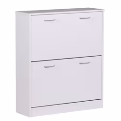 Meuble à chaussures - FINEBUY - Blanc - 75 x 87 x 24 cm - 2 portes - 20 paires de chaussures - Bois