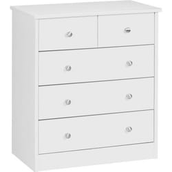 Buffet Commode FINEBUY - Blanc - 5 tiroirs - Bois - 60x70x35cm