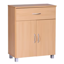 Buffet Commode FINEBUY - 60x75x30cm - Bois - Étagère fermée - Hêtre