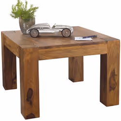 Table Basse Bois Massif - FINEBUY - 60x40x60cm - Maison de Campagne - Marron Foncé - Rectangulaire