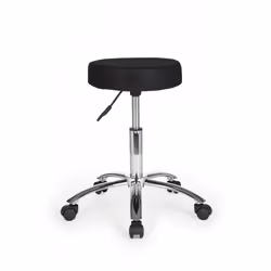Tabouret pivotant à roulette en tissu noir - FineBuy - LEON CHAISE TABOURET