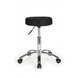 Tabouret pivotant à roulette en tissu noir - FineBuy - LEON CHAISE TABOURET