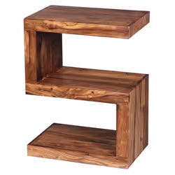 Table dappoint en bois massif FineBuy - Bout de canapé 44x60x30cm - Marron foncé - Capacité de charge 30kg