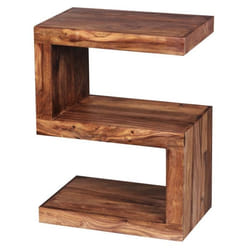Table dappoint en bois massif FineBuy - Bout de canapé 44x60x30cm - Marron foncé - Capacité de charge 30kg