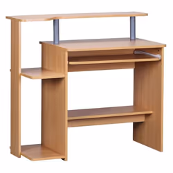 FineBuy Table de bureau 94x90x48cm Table PC Table dordinateur Bureau ordinateur [Hêtre]