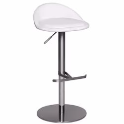 FineBuy Tabouret de Bar Reglable 65 - 90 cm Chaise de Bar Tabouret Bistro Métal  [Blanc]