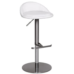 FineBuy Tabouret de Bar Reglable 65 - 90 cm Chaise de Bar Tabouret Bistro Métal  [Blanc]