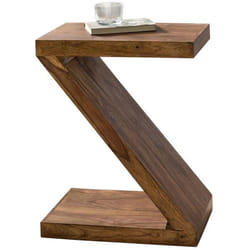 FineBuy Table dappoint Bois Massif Sheesham 44 x 59 x 30 cm Table Basse Salon  Bout de canapé est - Capacité de Charge par Plaque: