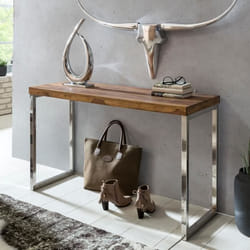 Table console en bois massif FineBuy 120x77x45cm - Design moderne - Capacité de charge maximale 50kg