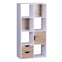 Étagère - FINEBUY - Blanc - 60 x 120 x 29 cm - 1 porte - 2 tiroirs - Bois