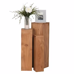 Fienbuy Acacia tables de chevet en bois massif ensemble de 3 pilier New