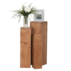 Fienbuy Acacia tables de chevet en bois massif ensemble de 3 pilier New
