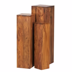 Finebuy Sheesham tables de chevet en bois massif ensemble de 3 pilier New