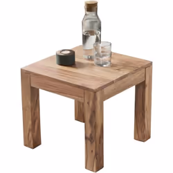 Table Basse Bois Massif Acacia - FINEBUY - 45 x 40 x 45 cm - Marron clair - Style Maison de Campagne