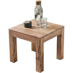Table Basse Bois Massif Acacia - FINEBUY - 45 x 40 x 45 cm - Marron clair - Style Maison de Campagne