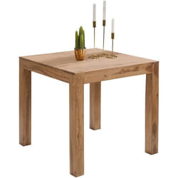 Table de salle à manger en bois massif 80x76x80cm - FineBuy - Acacia - Classique - Intemporel - Marron
