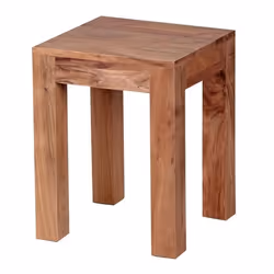 Table dappoint en bois massif FineBuy - 35x45x35cm - Bout de canapé - Salon - Marron clair