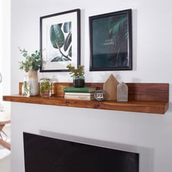 FINEBUY solide mur en bois étagère 80 cm palissandre
