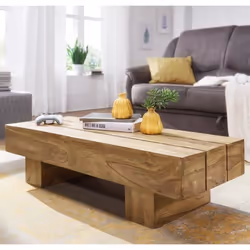 Table Basse Bois Massif - FINEBUY - 120x30x45cm - Style Maison de Campagne - Marron