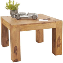 Table Basse Bois Massif - FINEBUY - 60x40x60cm - Marron clair - Maison de campagne