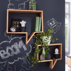 Wohnling Ensemble de 2 étagères murales en bois massif Cubes de titulaire de journal Acacia New