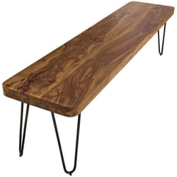 Banc de cuisine en bois massif Sheesham - FINEBUY - 160 x 40 x 45 cm - Marron foncé - Style classique intemporel