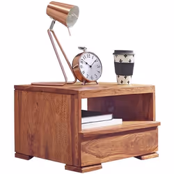 Table de chevet en bois massif 40x30x40 cm avec tiroir - FineBuy - Sheesham