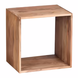 FineBuy bois massif Acacia Cube étagère 435 x 435 x 33 cm cube