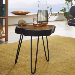 FineBuy bois massif Table Acacia Side 35 x 35 cm