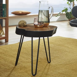 FineBuy bois massif Table Acacia Side 35 x 35 cm