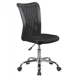 Chaise tournante FineBuy noir pour jeunes Lukas - Réglable en hauteur - Base en aluminium galbé