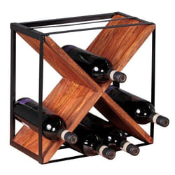FineBuy Casier à vin Bois Massif Porte-bouteilles de vin Range bouteilles 37 cm [Sheesham]