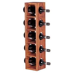 FineBuy Casier à vin Bois Massif Porte-bouteilles de vin Range bouteilles 70 cm [Sheesham]
