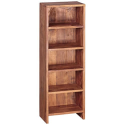 Étagère CD en bois massif FineBuy - Sheesham - 30x90x17cm - Marron - Contemporain - Design