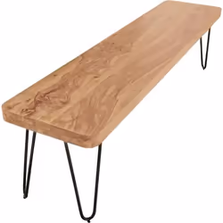 Banc de cuisine en bois massif acacia et métal champêtre - FINEBUY - 160x40x45cm - pour salle à manger