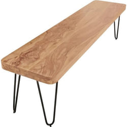 Banc de cuisine en bois massif acacia et métal champêtre - FINEBUY - 160x40x45cm - pour salle à manger