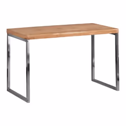 Table de bureau en bois massif - FINEBUY - 120x76x60cm - Style maison de campagne - Marron clair