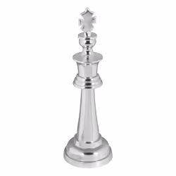 Sculpture décorative - FINEBUY - Pièce déchecs en aluminium poli - 60 cm - Design contemporain - Argent